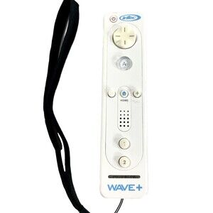 Intec Wave+ Nintendo Wii White & Blue Controller with Wrist Strap Tested